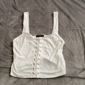 White tank crop top